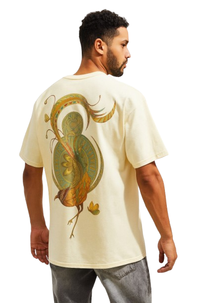 Golden Phoenix Oversized T-Shirt Beige | Premium Streetwear | HUN & PO