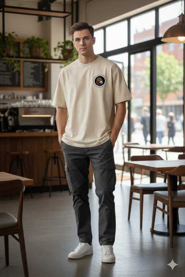 Golden Phoenix Oversized T-Shirt Beige | Premium Streetwear | HUN & PO