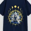 Mystic Fox Oversized T-Shirt – Navy Blue | Premium Streetwear | HUN & PO