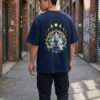 Mystic Fox Oversized T-Shirt – Navy Blue | Premium Streetwear | HUN & PO