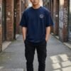 Mystic Fox Oversized T-Shirt – Navy Blue | Premium Streetwear | HUN & PO