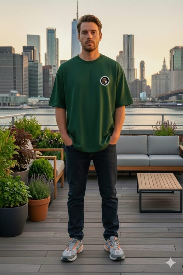 Phoenix Rebirth Oversized T-Shirt – Dark Green | Premium Streetwear | HUN & PO